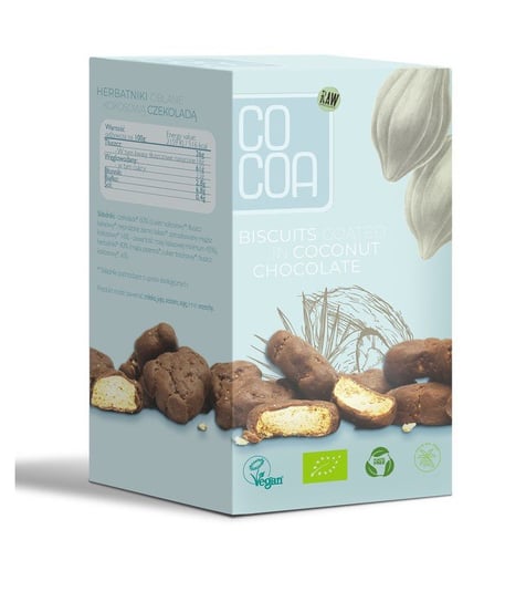 Herbatniki mini w czekoladzie kokosowej, Bio, 80g, Cocoa Cocoa