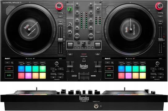 Hercules DJ Control Inpulse T7 2-pokładowy kontroler DJ w kolorze czarnym HERCULES