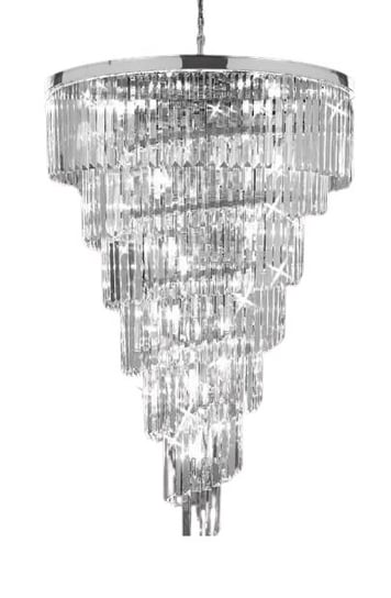 Hereford Spiral Chrome - żyrandol kryształowy chrom 80cm Iluminar