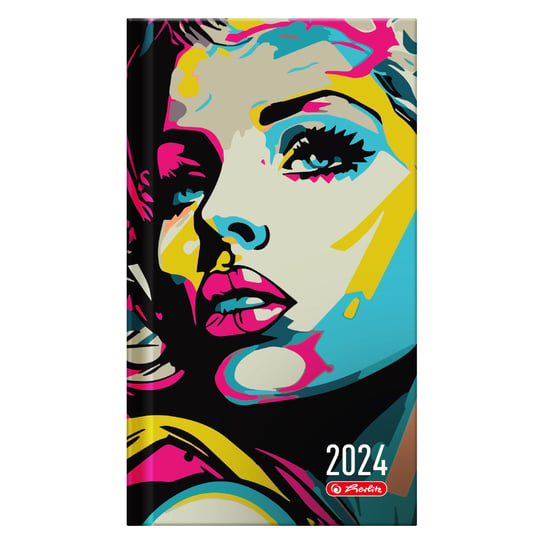 Herlitz, Kalendarz tygodniowy A6 Pop-Art Kolorowa kobieta 2024 Herlitz