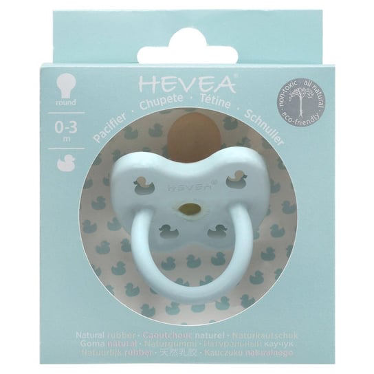 Hevea Okrągły smoczek kauczukowy 0-3 msc Baby Blue Hevea