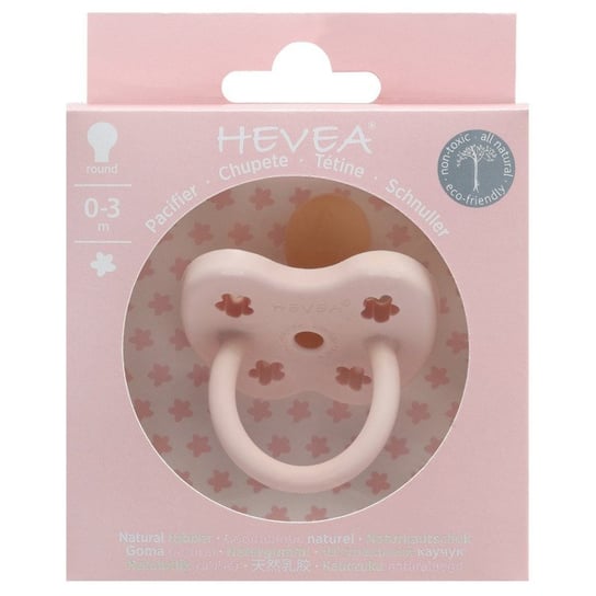 Hevea, Smoczek uspokajający, kauczukowy, Powder Pink, 0-3 m Hevea