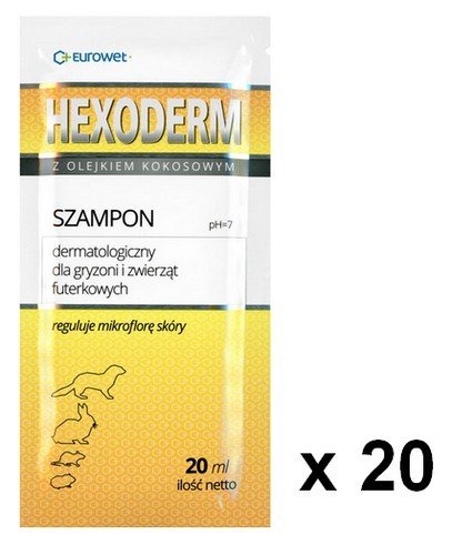 Hexoderm - szampon dermatologiczny dla gryzoni saszetki 20x20ml EUROWET