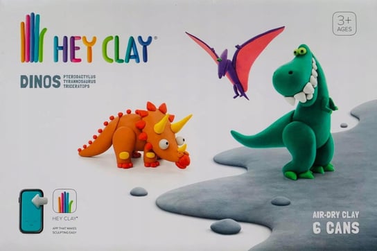 Hey Clay Dinos Masa Plastyczna Dinozaury 6 Tub TM Toys