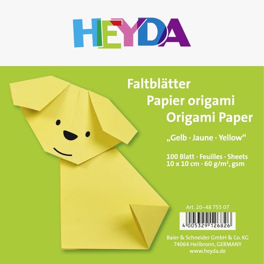 Heyda, papier do origami, Uni, 100 arkuszy 