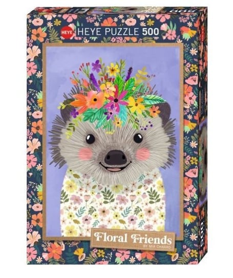 Heye, puzzle, Floral Friends, Jeż, Mia Charro, 500 el. Heye