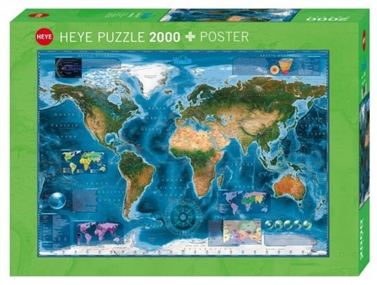 Heye, puzzle, Mapa satelitarna, 2000 el. Heye
