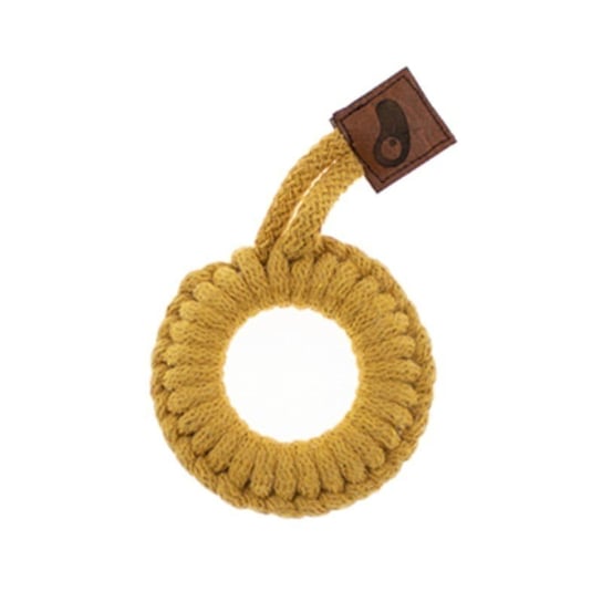 Hi Little One - gryzak sznurkowy Ring Teether wood and cotton Mustard Hi Little One