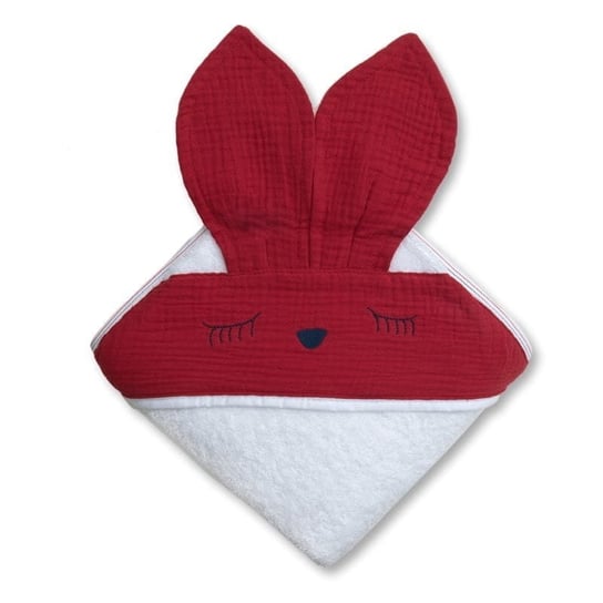 Hi Little One - Ręcznik Z Kapturem 100 X 100 Sleepy Bunny Hooded Bath Towel Strawberry Hi Little One