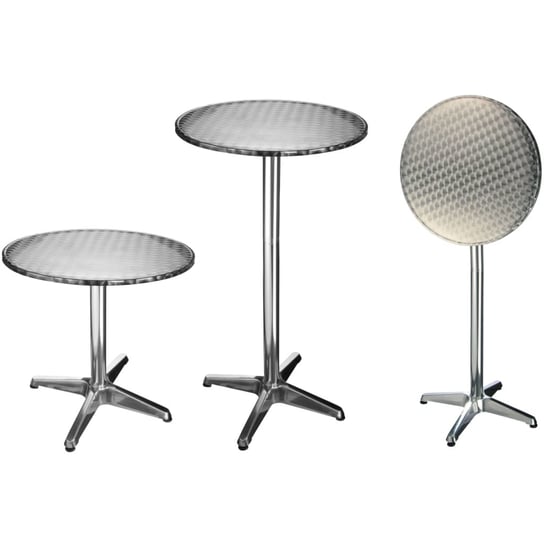 HI Składany stolik bistro, aluminiowy, okrągły, 60 x 60 x (58-115) cm HI