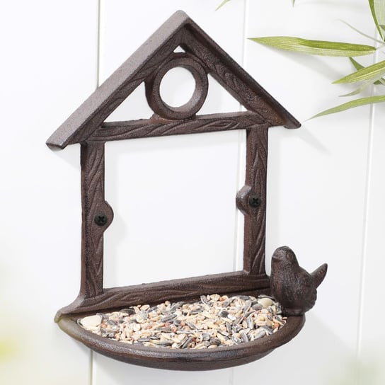 HI Wiszący karmnik dla ptaków w kształcie domku, 18 cm, brązowy HI