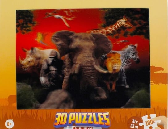 High5, Puzzle 3D 100, Dzikie Zwierzęta HIGH5
