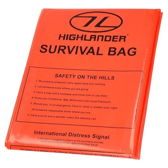 Highlander Płachta Biwakowa Survival Bag 120×210 cm Pomarańczowa Highlander