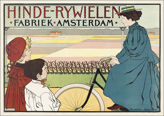 Hinde-Rijwielen Fabriek Amsterdam, Johann Georg van Caspel - plakat 29,7x21 cm Galeria Plakatu