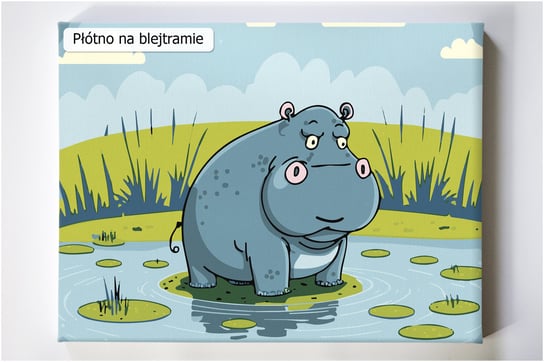 Hipcio Niluś Malowanie Po Numerach Dla Dzieci hipopotam Akrylowo