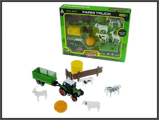 Hipo, Zestaw farma z traktorem, 10 części w pudełku Hipo