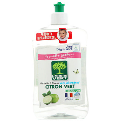 Hipoalergiczny płyn do mycia naczyń L'ARBRE VERT Citron Vert, 500 ml Novamex