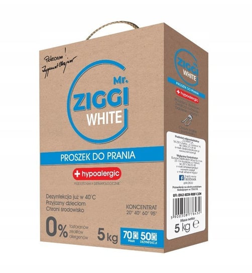 Hipoalergiczny proszek do prania tkanin białych MR. ZIGGI, 5 kg Mr. ZIGGI