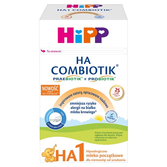 Hipp 1 HA Combiotic Hipoalergiczne, mleko początkowe dla niemowląt od urodzenia, 600 g Hipp