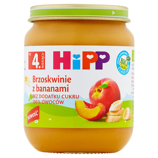 Hipp bio brzoskwinie z bananami po 4 mies 125g Hipp
