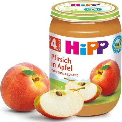 HiPP, Bio, deser owocowy jabłka i brzoskwinie, 190 g Hipp