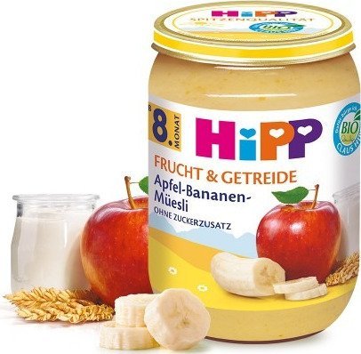 HiPP, Bio, deserek jabłka banany z jogurtem i zbożami, 190 g Hipp