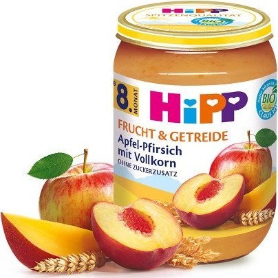 HiPP, Bio, deserek jabłko brzoskwinia mango i zboża, 190 g Hipp