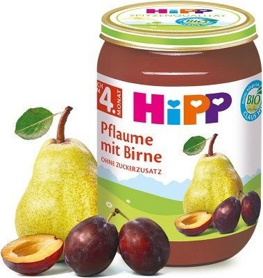 HiPP, Bio, deserek owocowy ze śliwek i gruszek, 190 g Hipp