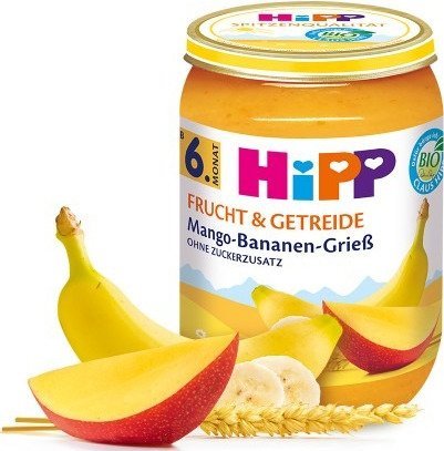 HiPP, Bio, deserek z mango bananów i semoliny, 190 g Hipp