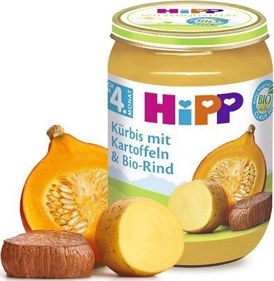 HiPP, Bio, dynia z ziemniaczkami i wołowiną, 190 g Hipp