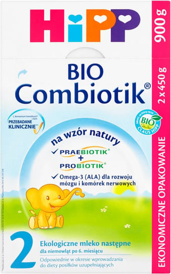 Hipp BIO, Ekologiczne mleko następne, Combiotik 2, 900 g Hipp