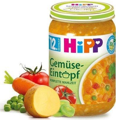 HiPP, Bio, gulasz warzywny z groszkiem i serem, 250 g Hipp