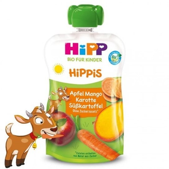HiPP, Bio Hippis, Mus owocowo-warzywny, Jabłko, mango, bataty i marchewka, 100 g Hipp