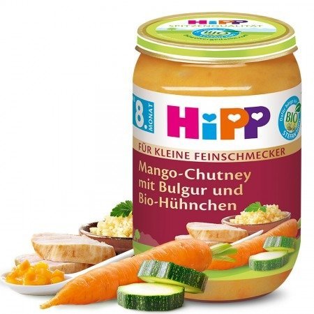 HiPP, Bio, kasza bulgur z kurczakiem w sosie mango, 220 g Hipp