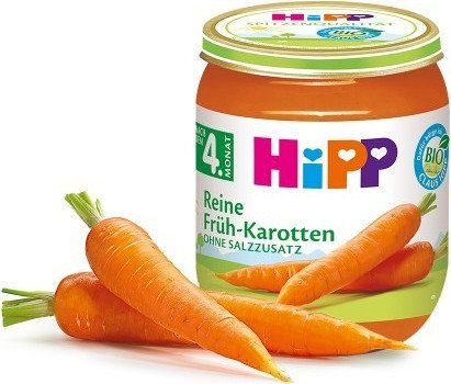 HiPP, Bio, marchewka gotowana na parze bez soli, 125 g Hipp