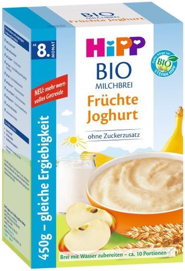 HiPP, Bio, mleczna kaszka jogurtowa z owocami, 2x225 g Hipp