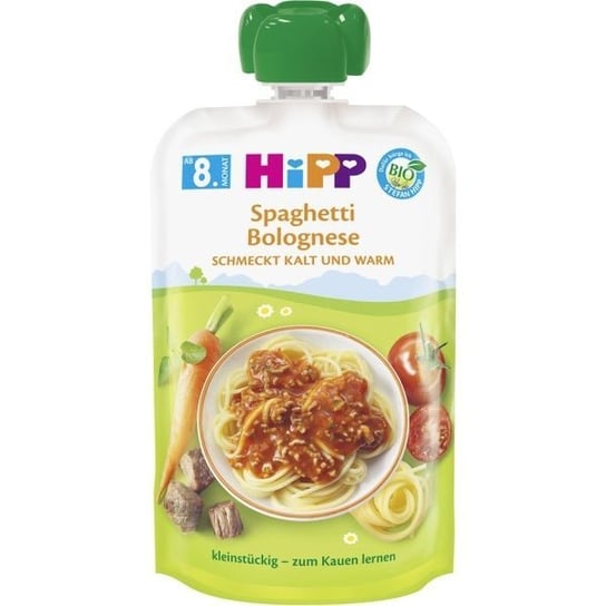 HiPP, Bio, obiadek w saszetce spaghetti bolognese, 130 g Hipp