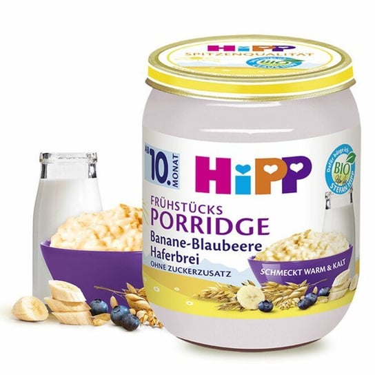 HiPP, Bio, owsianka na mleku banan jagoda, 160 g Hipp
