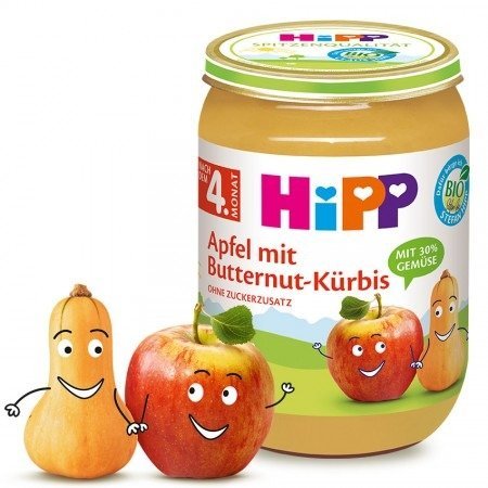 HiPP, Bio, pyszny deser jabłko z dynią piżmową, 190 g Hipp