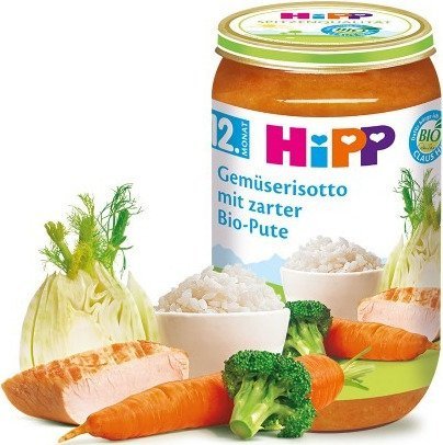HiPP, Bio, risotto z warzywami brokułem i indykiem, 250 g Hipp