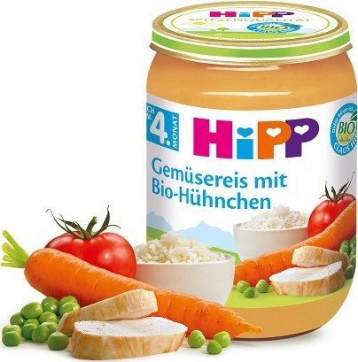HiPP, Bio, ryż z warzywami i kurczakiem, 190 g Hipp