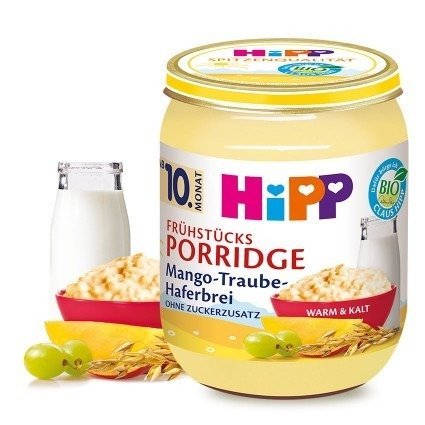 HiPP, Bio, śniadanko owies z mango i winogronem, 160 g Hipp