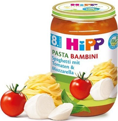 HiPP, Bio, spaghetti z pomidorami i mozzarellą, 220 g Hipp