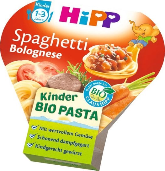 HiPP, Bio, spaghetti z sosem bolognese i wołowinką, 250 g Hipp