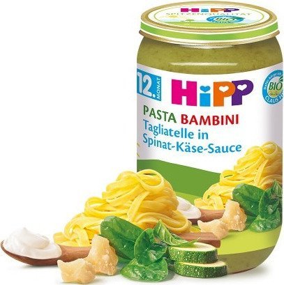 HiPP, Bio, tagliatelle z sosem szpinakowo-serowym, 250 g Hipp