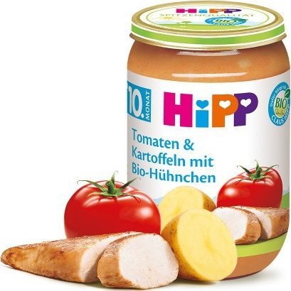 HiPP, Bio, ziemniaczki z pomidorami i kurczakiem, 220 g Hipp