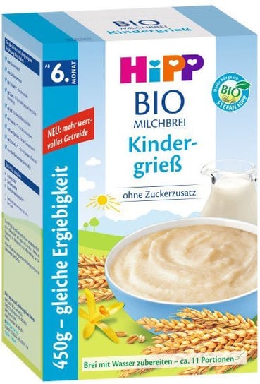 HiPP, ekologiczna mleczna kaszka pszenna waniliowa, 2x225 g Hipp