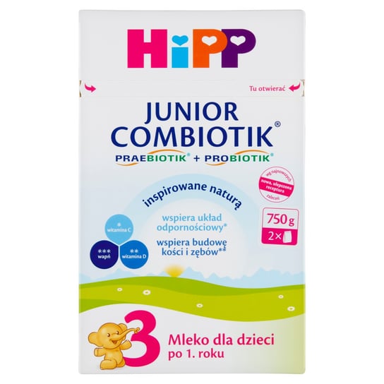 Hipp, Junior Combiotik, Mleko dla dzieci powyżej 1. roku życia, 750 g Hipp