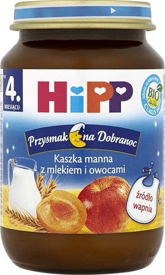 Hipp, Kaszka manna z mlekiem i owocami, Bio, 190 g Hipp