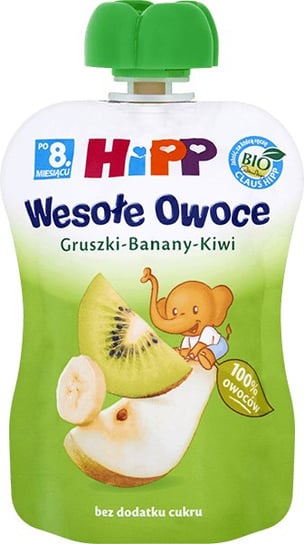 Hipp, Mus owocowy Gruszki-Banany z Kiwi, Bio, 90 g Hipp
